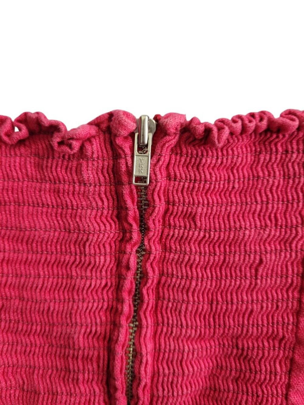 Reformation Linen Square Neckline Crop Top Size 4 Smocked - Picture 5 of 8